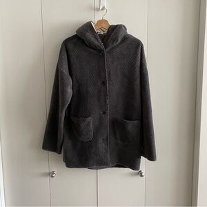 PJ Salvage Cozy Cardigan grey teddy bear coat jacket